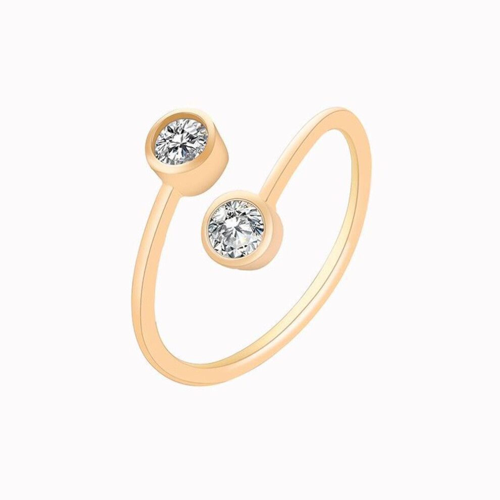 (gold) Fashion Ring Personality Opening Adjustable Ring Women Wedding Anniversary Gift
