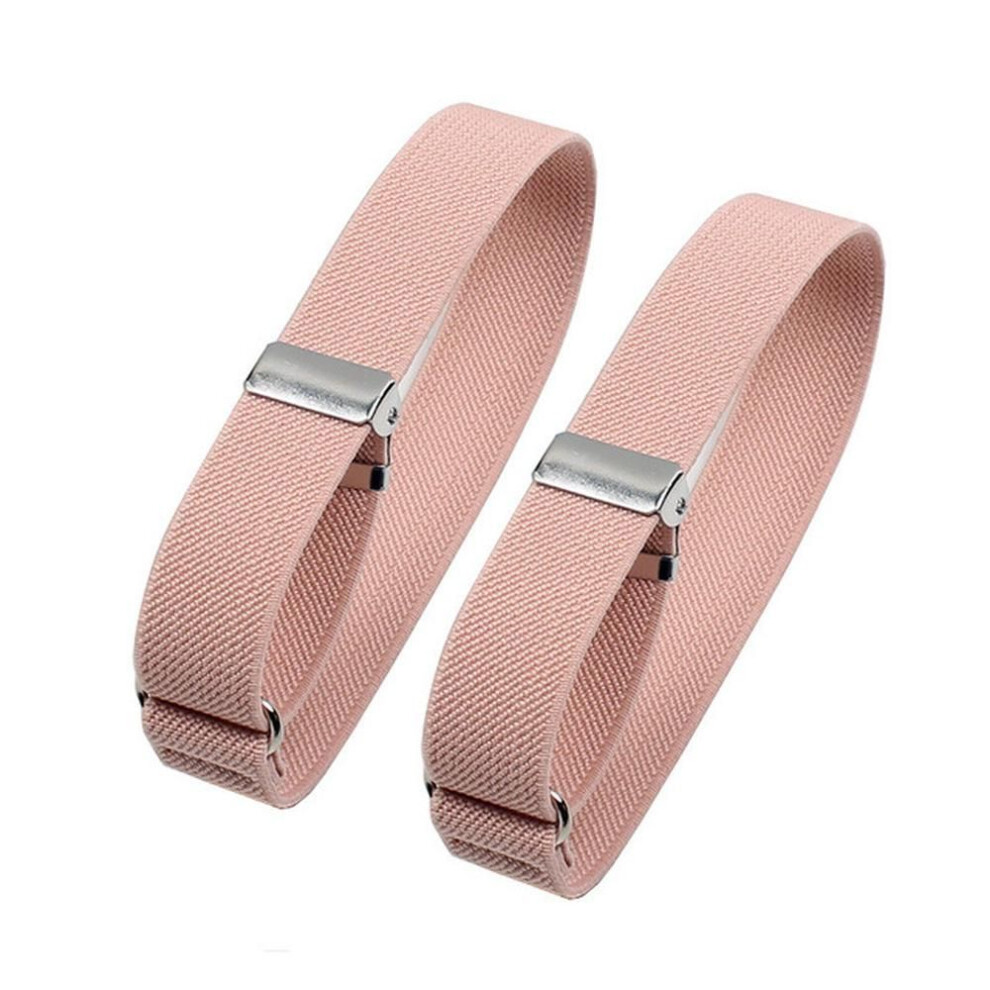 (pink) 1 Pair Elastic Armband Shirt Sleeve Holder Women Men Fashion Adjustable Arm Cuffs Bands For Party Wedding Clothing Accessories