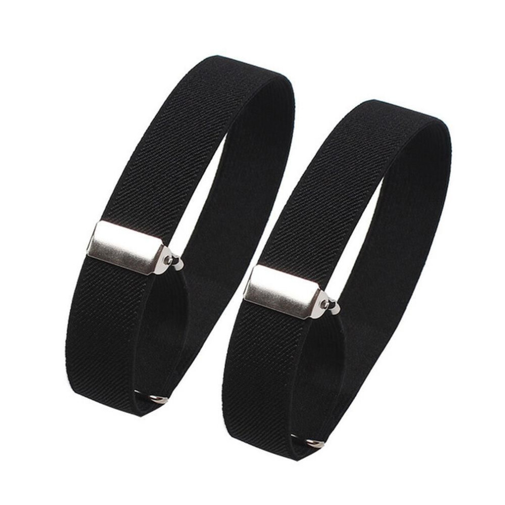 (black) 1 Pair Elastic Armband Shirt Sleeve Holder Women Men Fashion Adjustable Arm Cuffs Bands For Party Wedding Clothing Accessories