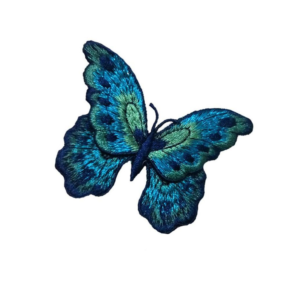 (blue) 3pcs Butterfly Embroidery Patches Sew On Clothing Diy Appliques For Jackets Decoration Parch Ropa