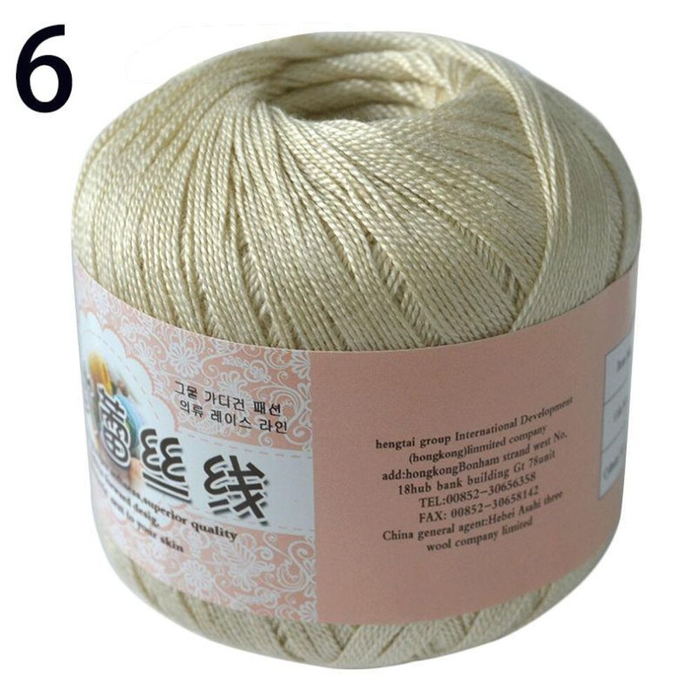 (6) 50g/ball Cotton Cord Sewing Thread Crochet Thread Hand Knitting Lace Cotton Yarn Diy Mercerized