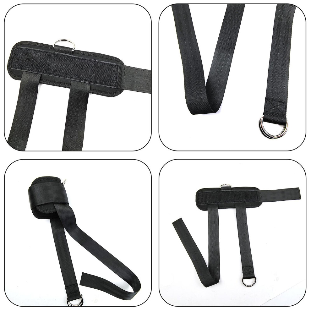 (As show, One size) 2025 New Ankle Strap Dumbbell Foot Straps For Iifting Buttocks Black 1 Pair Nylon Fitness Equipment Adjustable Weight Bearing-image-OPC-PG2WVR8-NEW