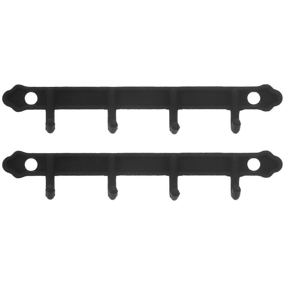 Kricely (Black, One Size) 2Pcs Dollhouse Wall Coat Rack With Hooks Miniature Wall Hooks Rack Model Vintage Decor