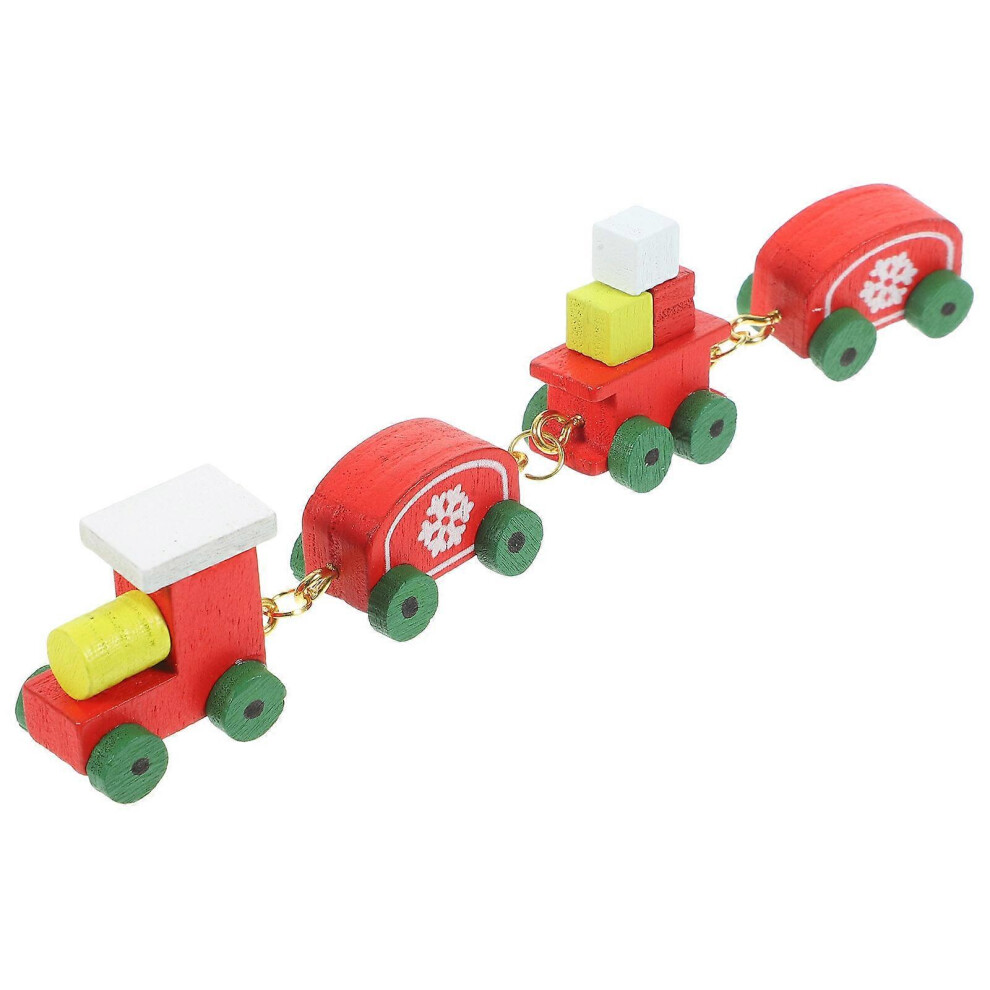 Photos - Other Toys Doll House Christmas Wood Train Models Miniature Train Decoration Home Decors(Red, One size)