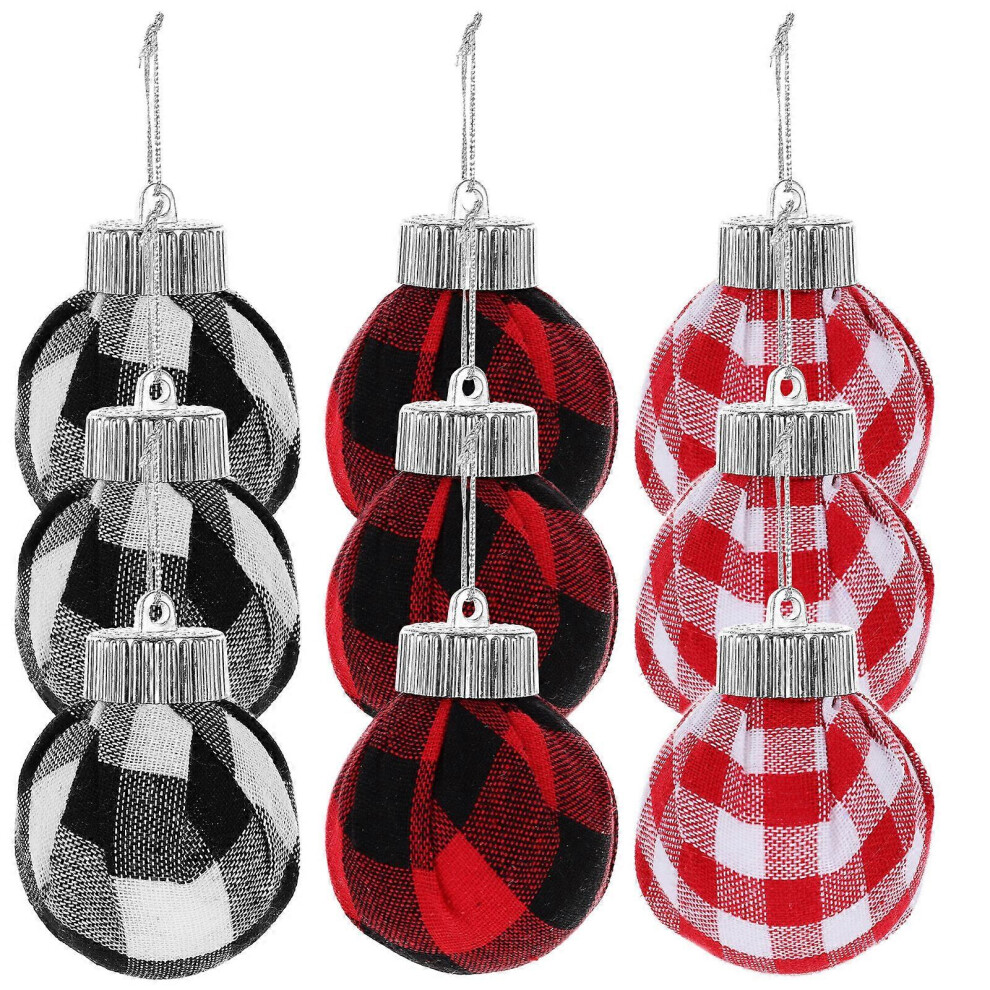 Kricely (Picture 2, One Size) 9Pcs Christmas Tree Hanging Balls Decorative Balls Xmas Ornaments Xmas Tree Ball Pendants