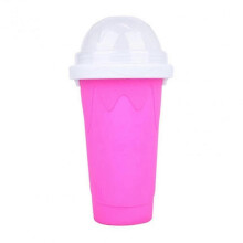 (Red, One size) Smoothies Eco-friendly Double Layer Silicone Slushy Ice Cream Maker For Home KQX