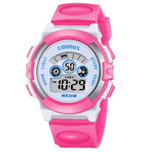(Pink, One size) Fashion Children s Watch Multi-function Electronic Rubber Wrist Watch Luminous Boy Girl Waterproof Student Sports Watch for Kids CCW