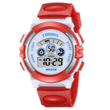 (Red, One size) Fashion Children s Watch Multi-function Electronic Rubber Wrist Watch Luminous Boy Girl Waterproof Student Sports Watch for Kids CCW