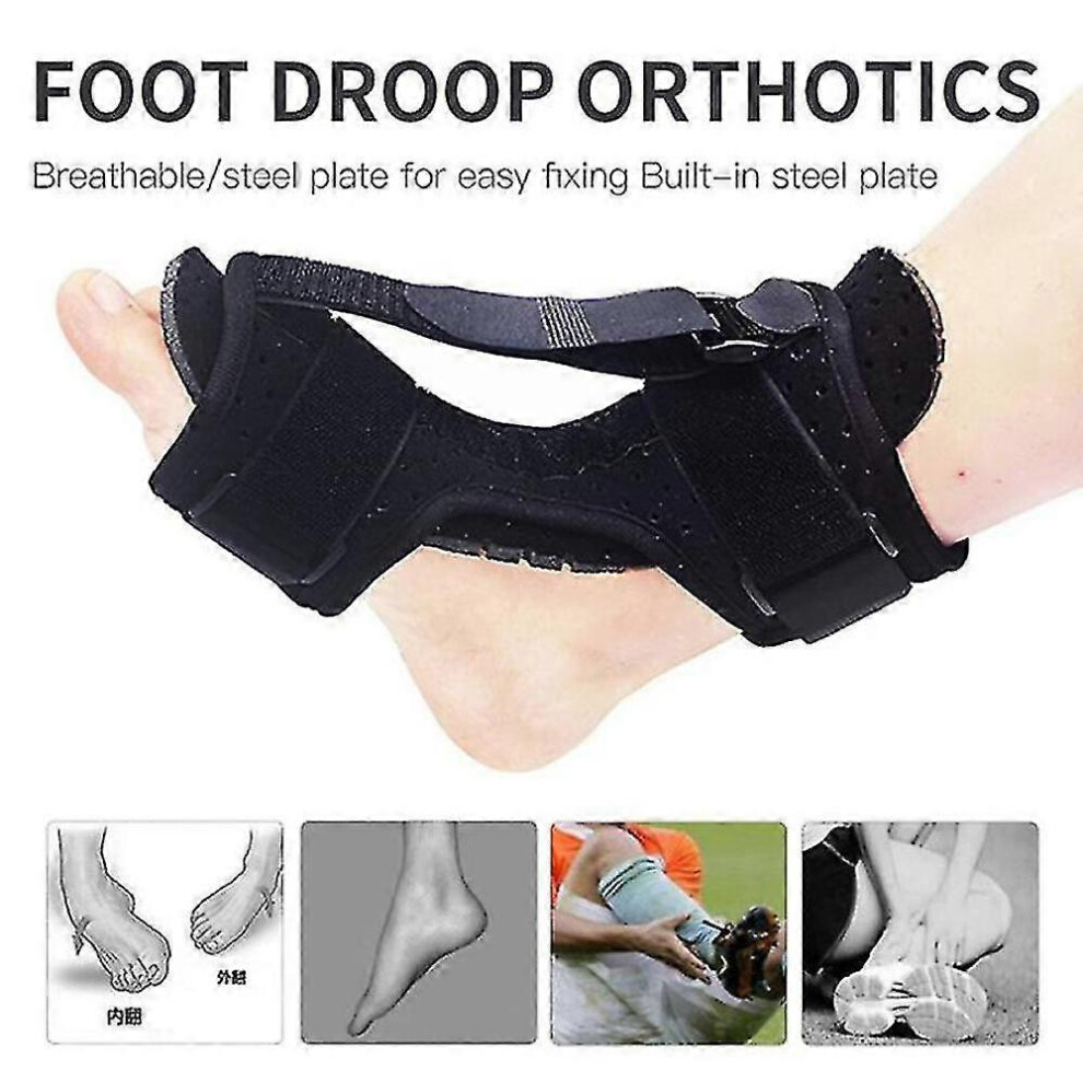 (As show, One size) Adjustable Plantar Fasciitis Night Splint Foot Drop Orthosis Stabilizer Brace HJQ