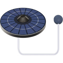 (As show, One size) Solar Pond Aerator Oxygen Pump with Air Hose and Stone Bubbles Floating Water Tank Oxygenator Fish Fountain Birdbath Circulat Bl MFB