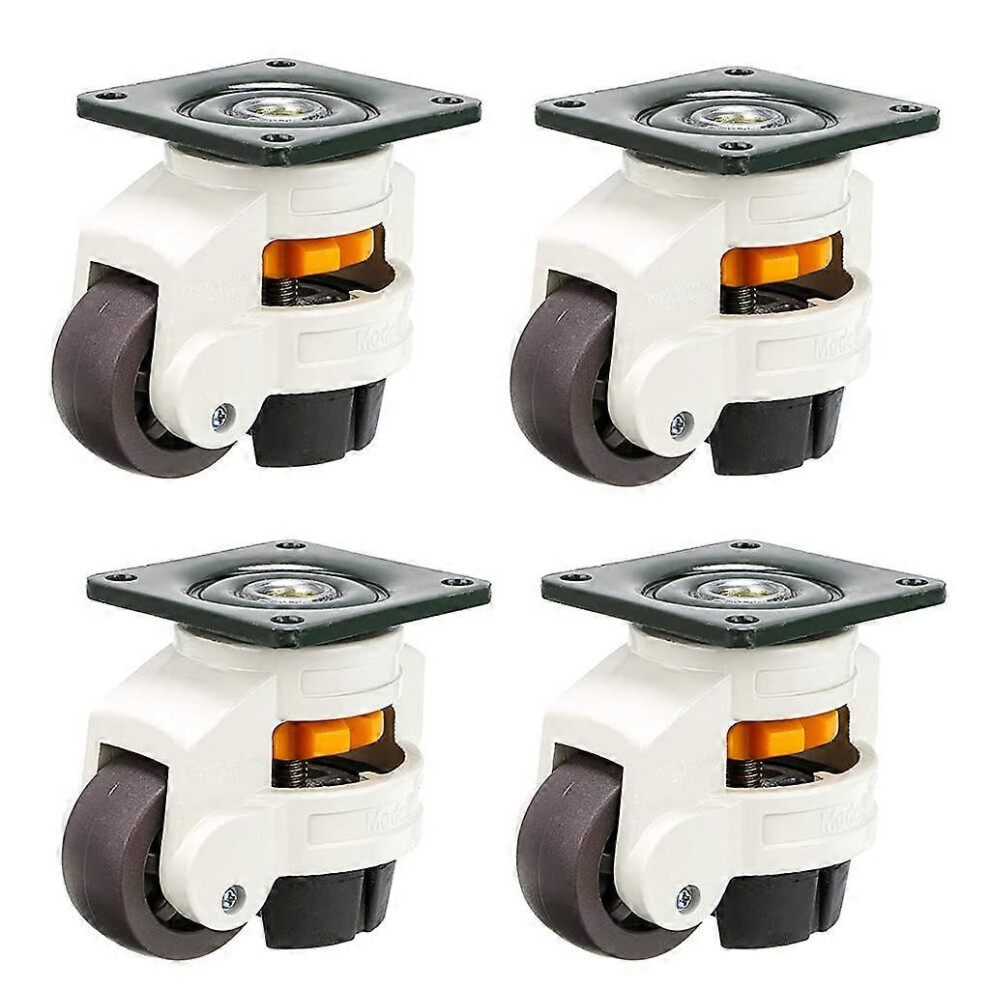 (As Show, One Size) 4Pcs Furniture Casters, Swivel Wheel, 60F Retractable Leveling Casters, Nylon Aluminum Alloy, 250Kg Loading Capacity Per Cas Zkf 5093216586333
