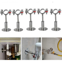 (As show, One size) 5Pcs Stainless Steel Adjustable Pipe Support Clamps, Wall Mount Pipe Support, Strong, Stable For Diameter 32-3 MZS