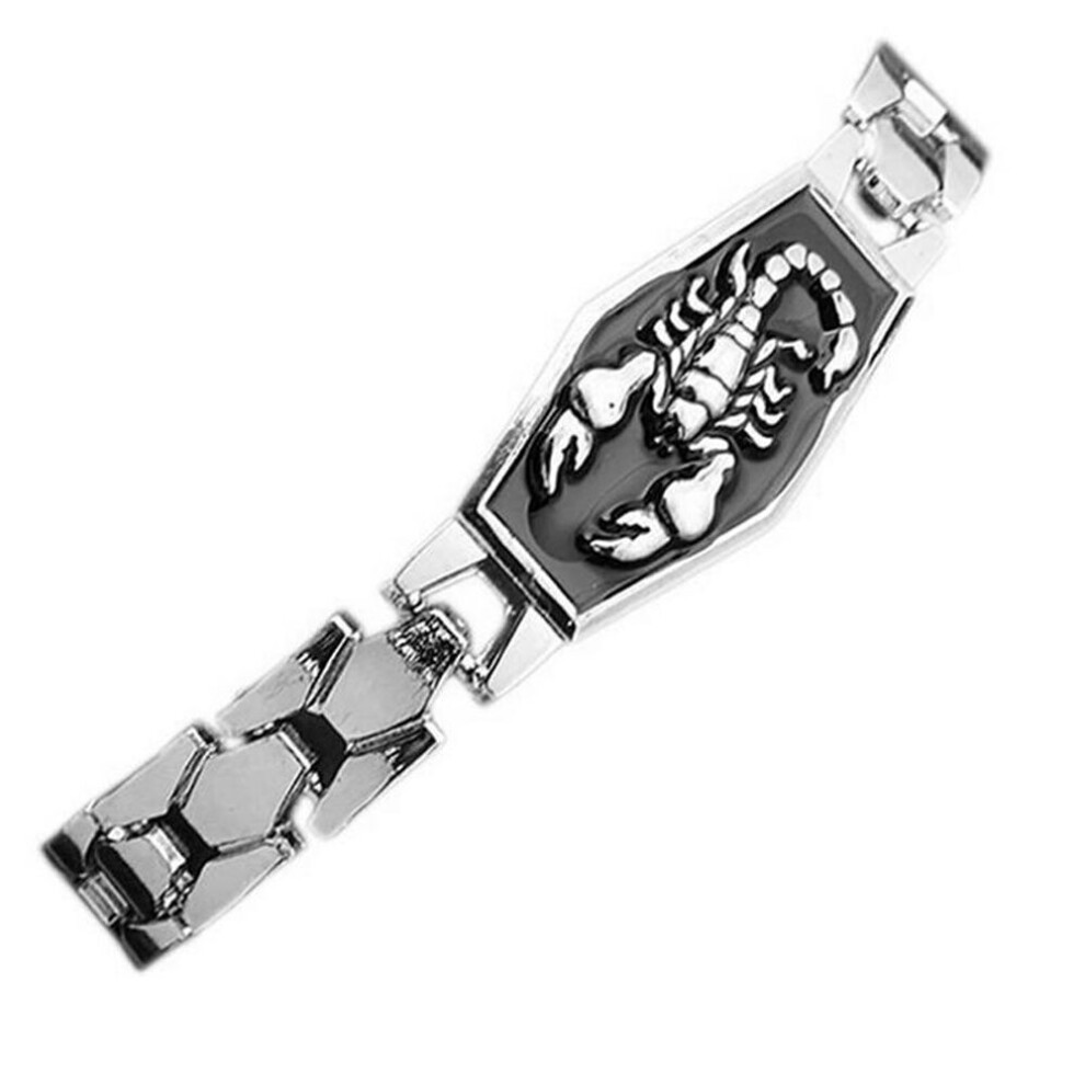 Fashion Men Stainless Steel Scorpion Motorcycle Chain Bangle Bracelet Wristband