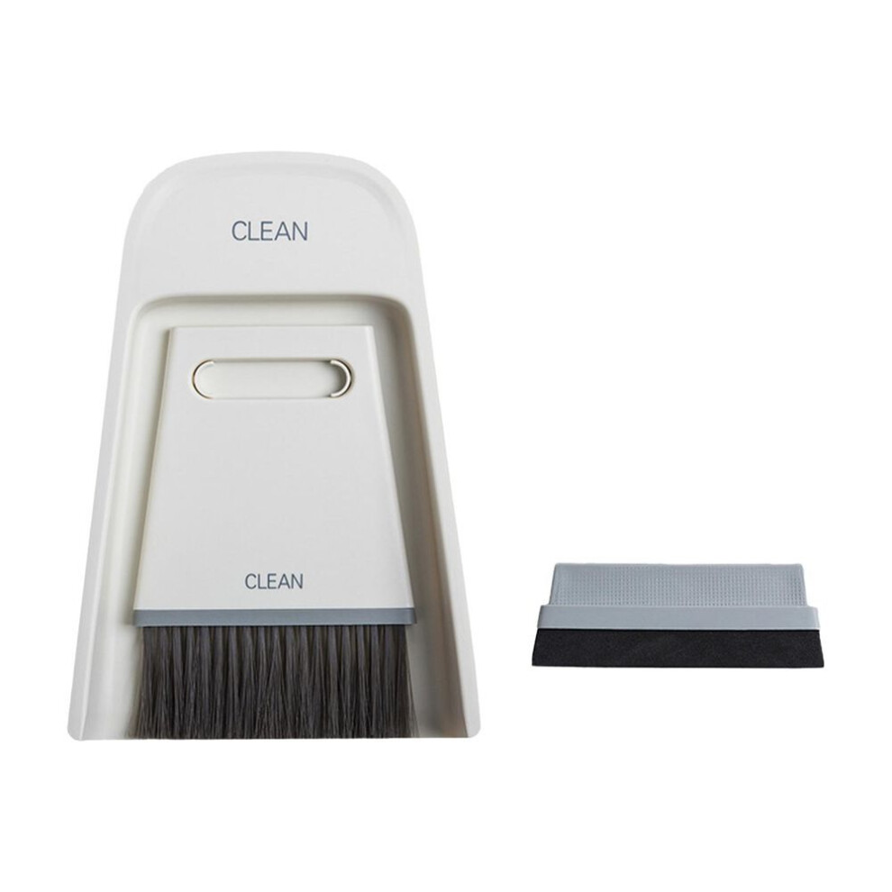 (grey) Dustpan And Brush Set Soft Bristles Brush Window Squeegee Mini Hand Broom Lightweight Clean Brush