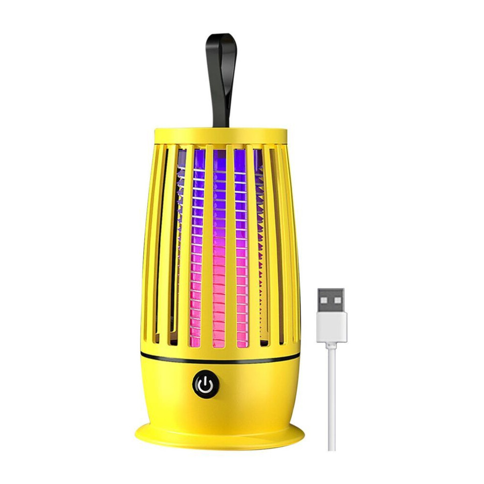 (grey) Mosquito Killer Usb Hanging Bug Zapper Trap Lamp With Warm White Night Light Non-toxic Electric