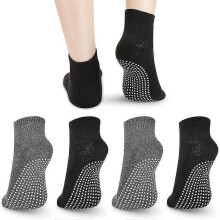 (As show, One size) Non-slip Socks Anti-slip Cotton Socks, 4 Pairs Of Unisex Yoga Socks