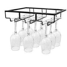 (3 slots, One size) Hanging Glass Rack - Wine Glass Rack With 2-5 Rails For 6-15 Glasses With Screws