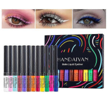 (As show, One size) 12 Colors Matte Colorful Liquid Eyeliner Set Color Gel Eyeliners Waterproof High Pigmented Smudgeproof Long Lasting Makeup Tool