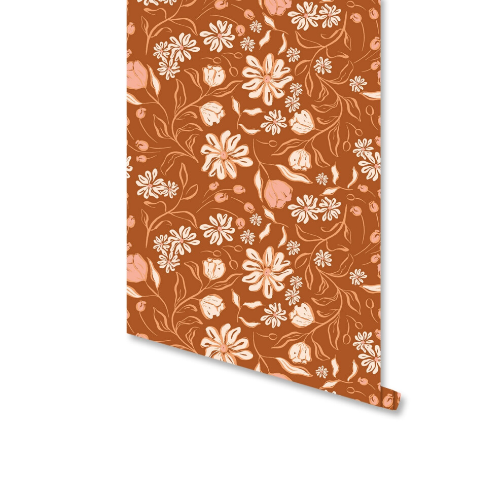 (Rw468, 45X300cm) Peel And Stick Vintage Floral Wallpaper, Self-Adhesive Flowers Wall Murals, Use As Wall Paper, Contact Paper Or Shelf Paper 18 X 118 6915070003124