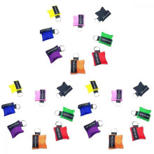 (As show, One size) 24 Pcs Cpr Mask Emergency Resuscitation Face Mask Disposable Travel Cpr Pocket Mak Keychain Ring OVZ