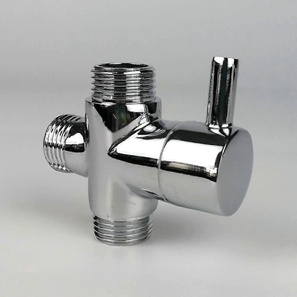 (As Show, One Size) Diverter Valve, Male G1/2; Brass Faucet T Adapter Chrome Bathroom Shower Faucet Accessories Water Diverter 3 Way Fill Valve Male [ 5093216539568