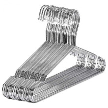 (As show, One size) Hangers Stainless Steel 40 Cm 20pcs Hangers For Clothes Standard Notched Hanger Space Saving XJR