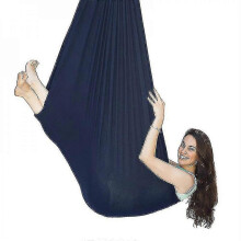 (150*280CM, Black) Aerial Yoga Therapy Swing Set & Hammock Kit For Flexibility & Pain Relief QBB