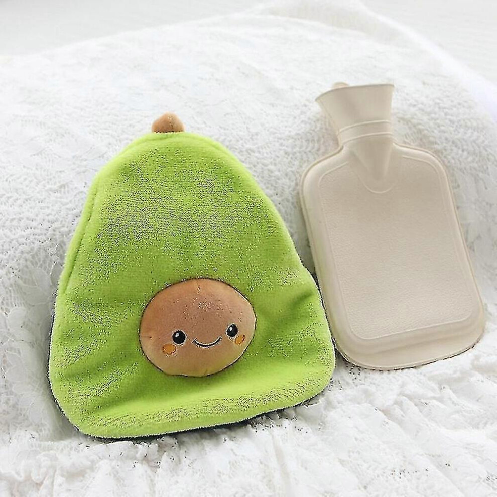 (As show, One size) Avocado Rubber Hot Water Bottle Knitted Soft Comfortable Warm Hot Water Bottle FIM