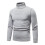 (4XL, Grey) Mens Plain Roll Neck Basic Sweater Winter Slim Fit Thick Knit Warm Pullover Top BOW 1