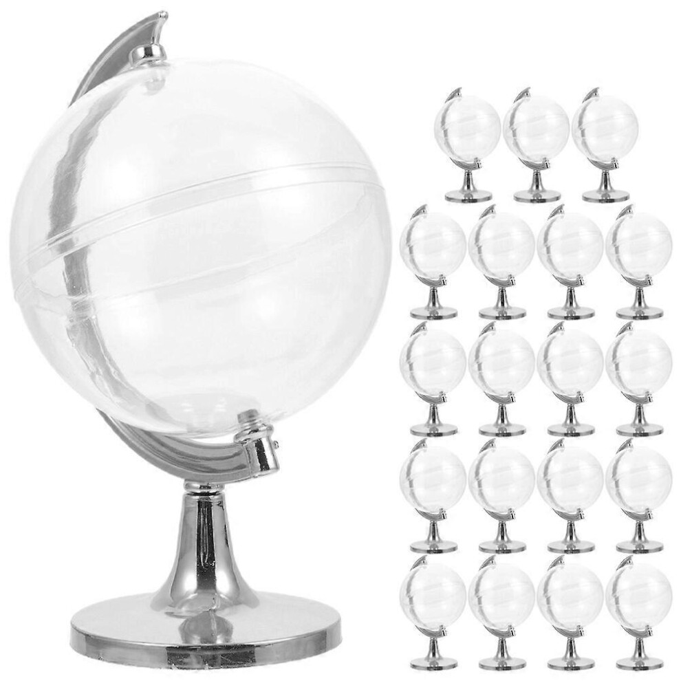 Kricely (, One Size) 20Pcs Globe Shape Candy Boxes Wedding Gift Cases Cute Packaging Containers Party Favors Silver