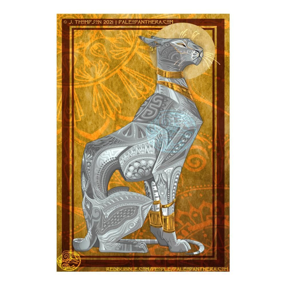(white, 20x30cm No Frame) Vintage Egyptian Pet Cat Retro Canvas Paintings Ancient Egypt Pharaoh Golden Luxury Classical Art Poster Prints Home Wall Decor