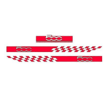 (As show, One size) 1 Set Hood Bonnet Stickers Door Side Skirt Stripes Compatible With Fiat 500,red