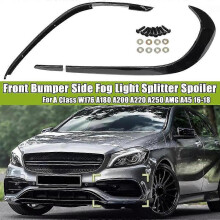 (As show, One size) Front Bumper Side Air Knife Splitter Spoiler For A Class W176 A180 A200 A220 A250 Amg A45 2016-2 JUG