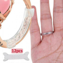 (As show, One size) 12pc/set Invisible Clear Ring Size Adjuster For Loose Rings / Transparent Ring Sizer With 2-10mm Sizes / High Quality Jewelry Fit Reducer Gu UMD