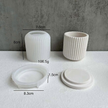(Stripes, One size) DIY Stripes Plaster Scented Cup Flower Pot Mold Candle Jar Concrete Cement Mould BTT