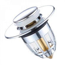 (As show, One size) Universal Wash Basin Core Bounce Drain Filter Pop-up Bathroom Sink Plug Stop BCM