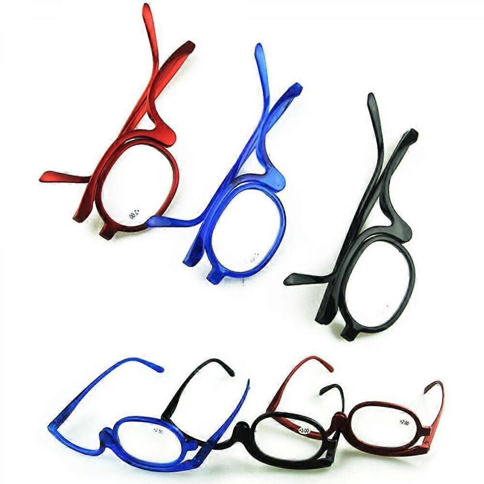(250, Black) The Carrie Makeup Reader Women Cosmetic Glasses Making Up Reading Rotatable Lens KUW