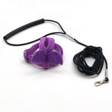 (S, Purple) Adjustable Parrot Bird Harness Leash Set Anti-bite Training Outdoor Flying Rope TKU