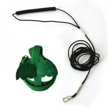 (L, Green) Adjustable Parrot Bird Harness Leash Set Anti-bite Training Outdoor Flying Rope TKU