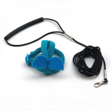 (S, Blue) Adjustable Parrot Bird Harness Leash Set Anti-bite Training Outdoor Flying Rope TKU