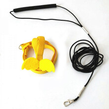 (M, Yellow) Adjustable Parrot Bird Harness Leash Set Anti-bite Training Outdoor Flying Rope TKU