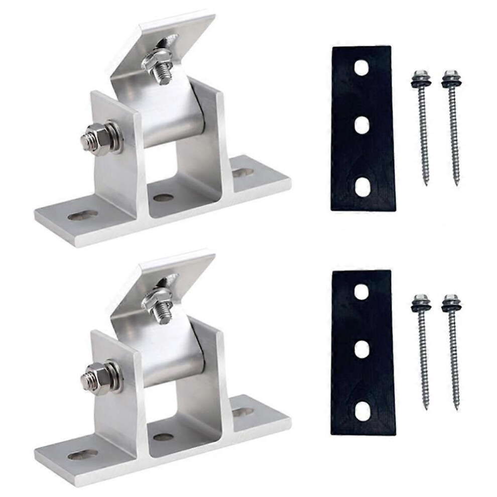 (As Show, One Size) Adjustable Foot Mount With Screws And Rubber Pads Solar Panel Rotatable Elevation With Angle Bracket Roof Mounting Attachm Kvt 5093216562795