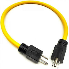 (As show, One size) Generator Adapter Cord Nema 5-15p For Transfer Switch, Extension Cord Adapter (3 Plug 12awg 125v) WKL