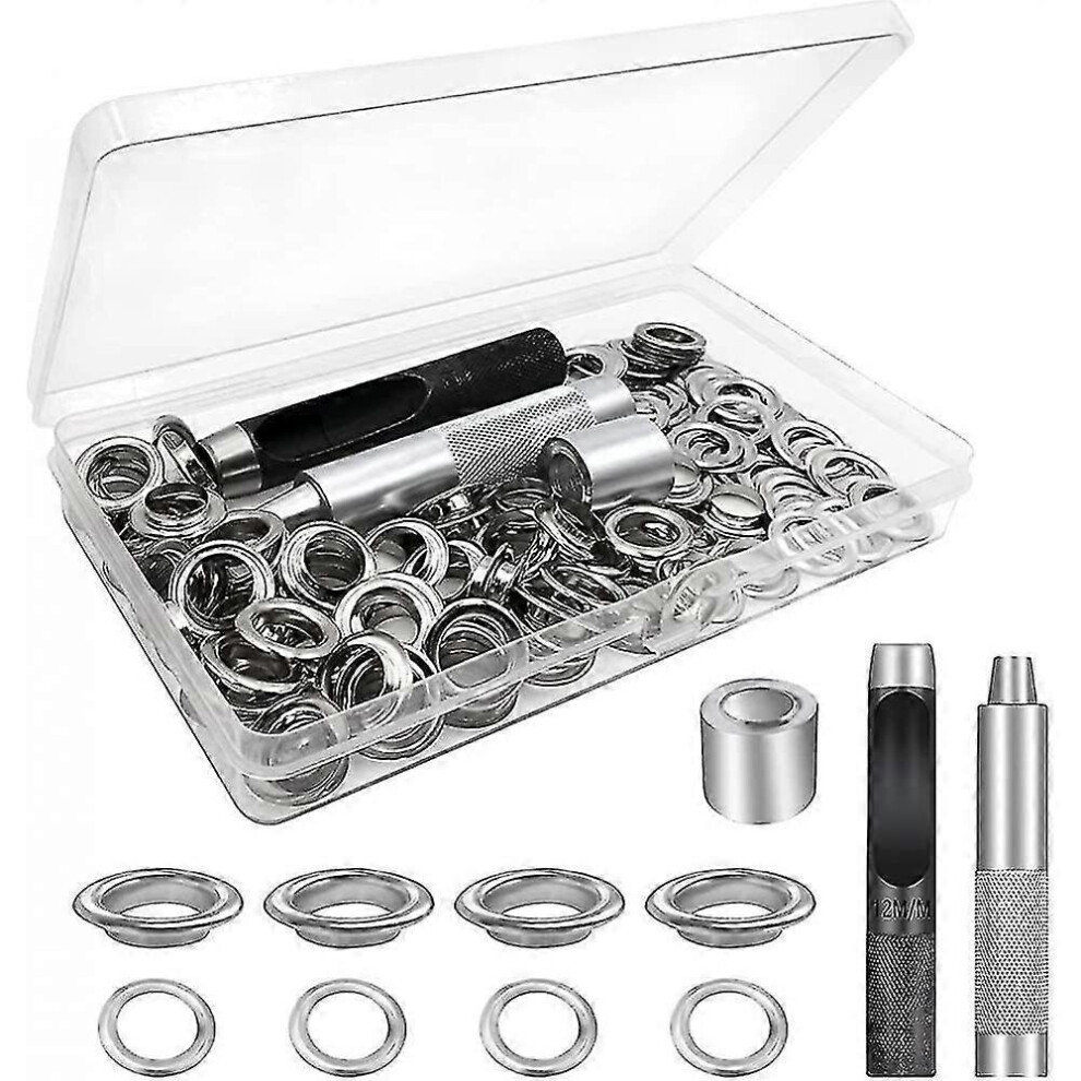 (As Show, One Size) Eyelet Tool Kit, 100 Set Eyelets, Tarpaulin Eyelets, Grommet Eyelets Kit Pfi 5093216529682