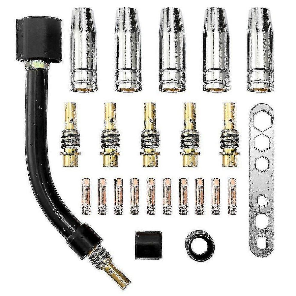 (1.0Mm, One Size) 24Pcs/Set 15Ak Torch Consumable Electrode Shield Cup Link Rod Tips Goose Neck Bend For Mig Welding Machine Bpr 5093216555735