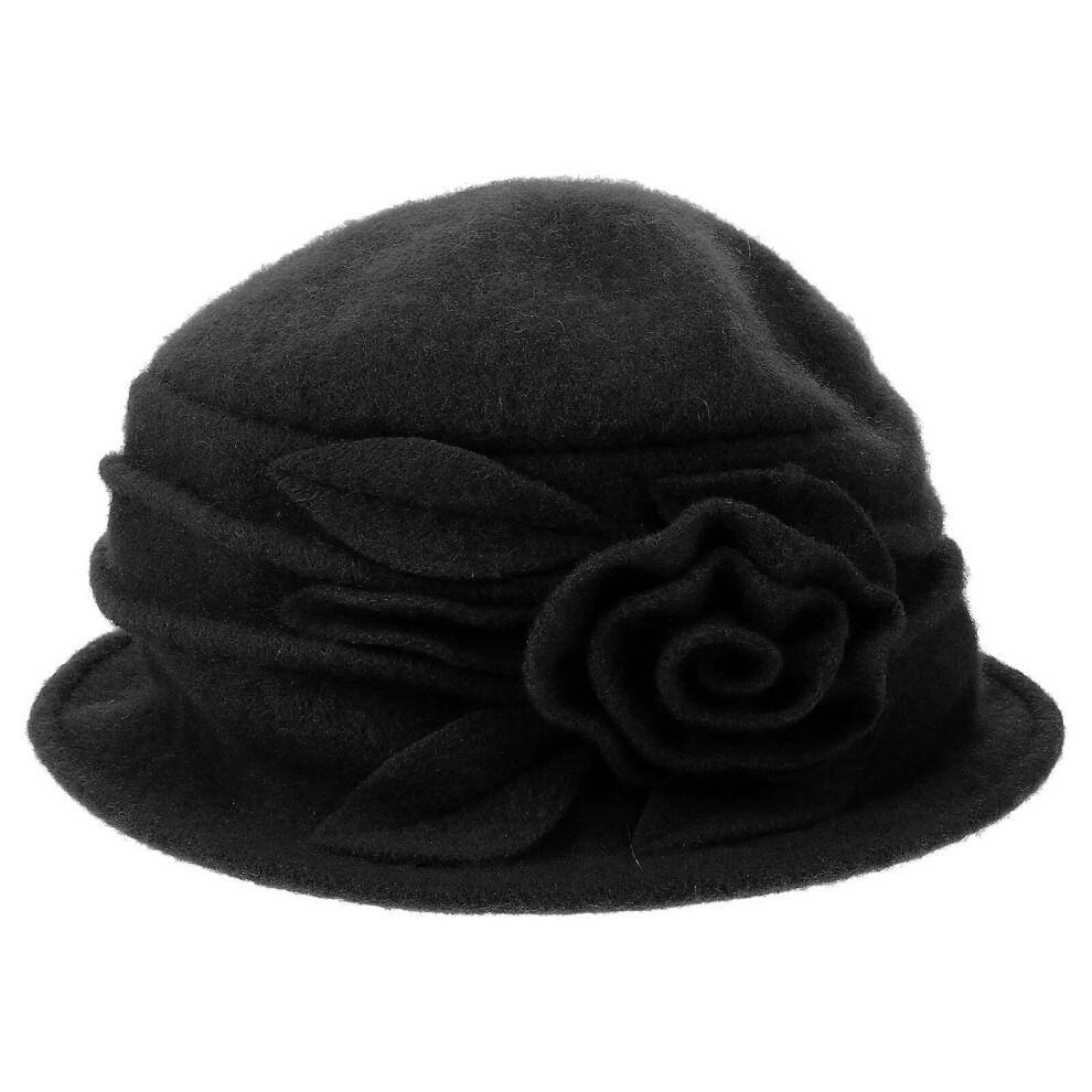 Kricely (, One Size) Women Cloche Hat Decorative Cloche Hat Winter Cloche Hat Vintage Cloche Hat For Ladies Black