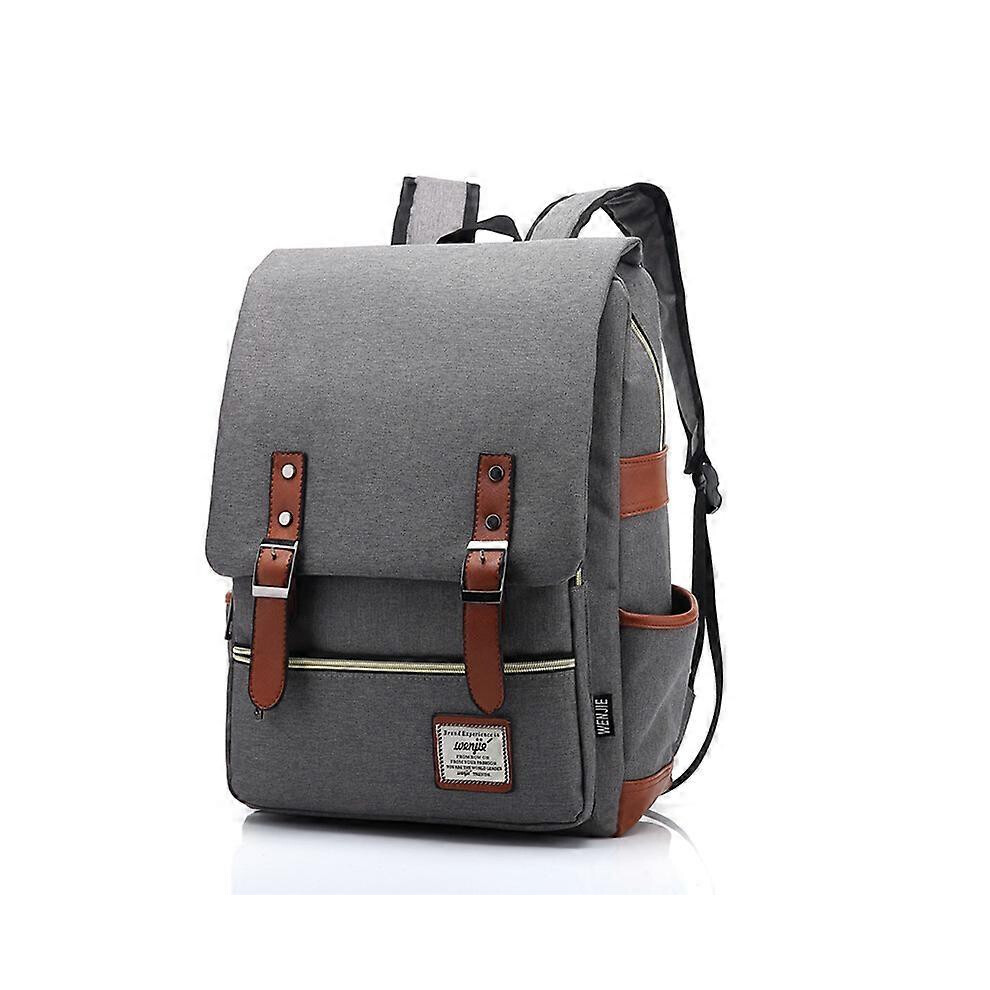 (14 inches, Grey) Retro Men&#39;s and Women&#39;s Outdoor Canvas Large Travel Backpack Fashion Backpack-image-OPC-PG2XMWH-NEW