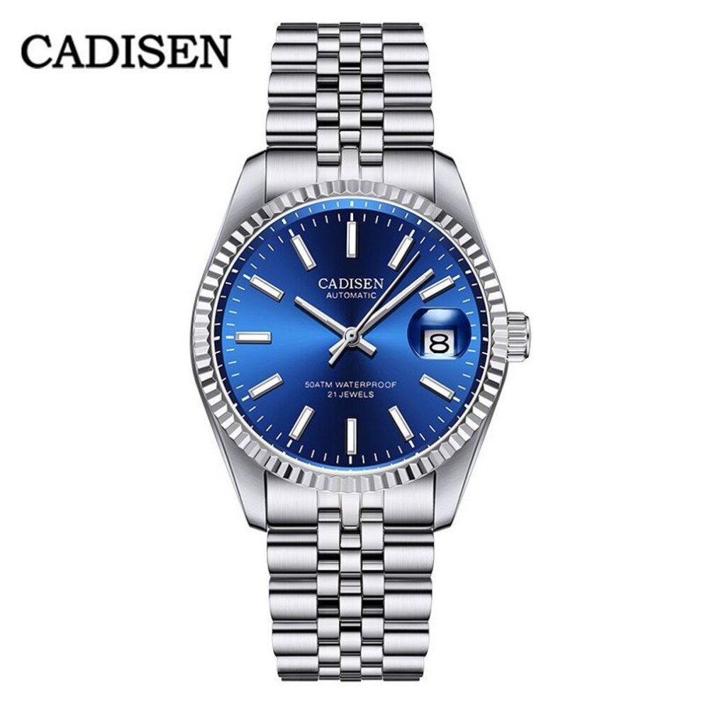 (blue) Cadisen C8053 New Top Brand Luxury Men&apos;s Watch With Box 5atm Waterproof 21 Jewels Automatic Men&apos;s Mechanical Watches