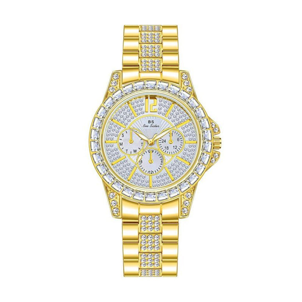(gold, Without box) Bee Sister Bs Women Watches Quartz Diamond Luxury Watch Fashion Top Brand Wristwatch Fashion Watch Ladies Crystal Jewelry Rose Gold Watch 2022