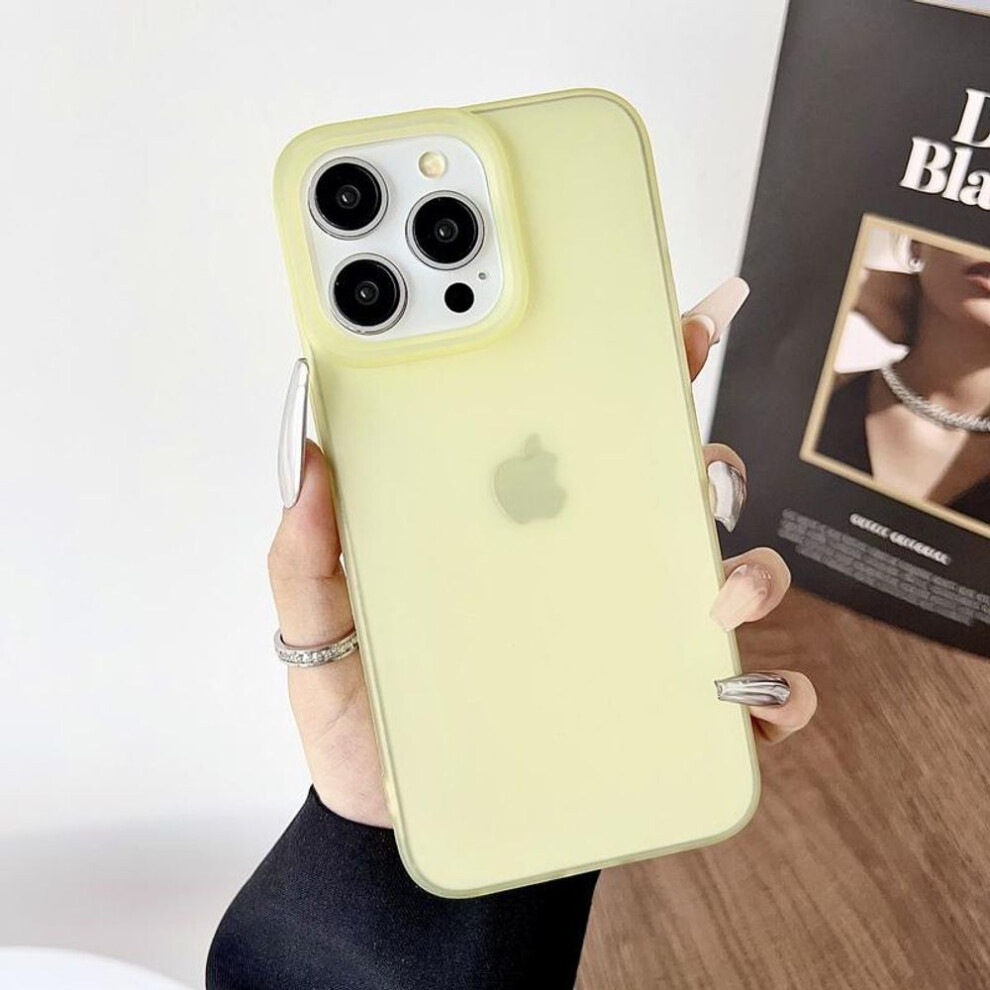 (yellow, iPhone 16 Pro) Candy Color TPU Soft Matte Case For iPhone 16 Plus 15 Pro Max 14 Pro 13 12 11 Transparent Shockproof Clear Lens Protection Phone Cover